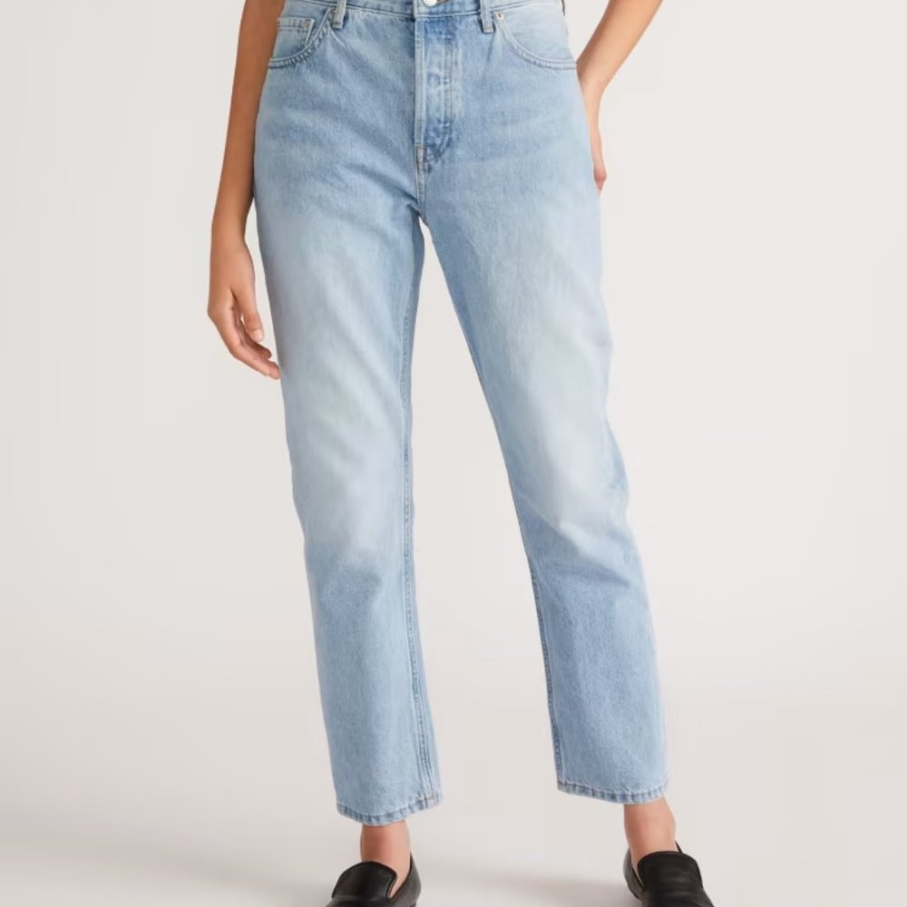 Everlane Womens The 90s Cheeky Jeans Cropped Medium Wash High Rise Fading 27
